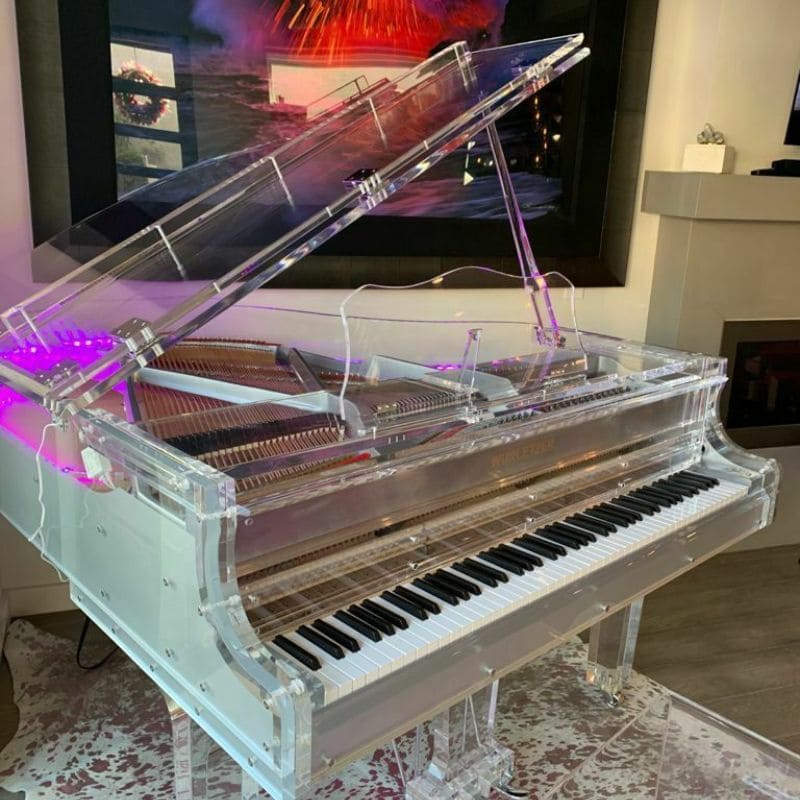 Luxurious LED Crystal Grand Piano transparent Crystal Grand Pianos