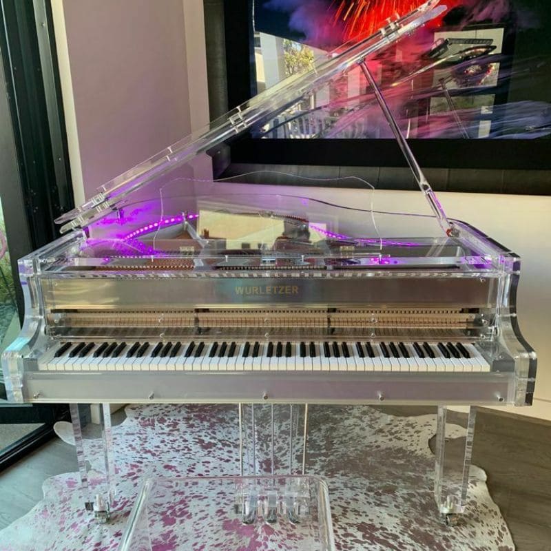 Luxurious LED Crystal Grand Piano transparent Crystal Grand Pianos