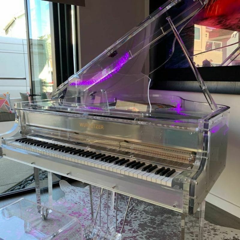 Luxurious LED Crystal Grand Piano transparent Crystal Grand Pianos