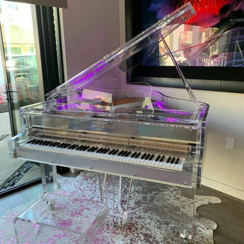 Luxurious LED Crystal Grand Piano transparent Crystal Grand Pianos