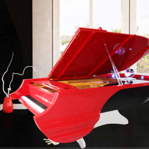 Alicia Keys Super Bowl red grand piano 6′
