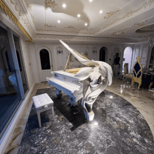 Luxurious LED crystal white Grand Piano