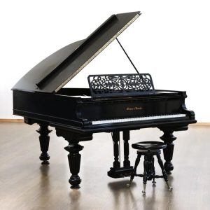 Mason & Hamlin Black Lacquer Grand Piano – Victorian Elegance