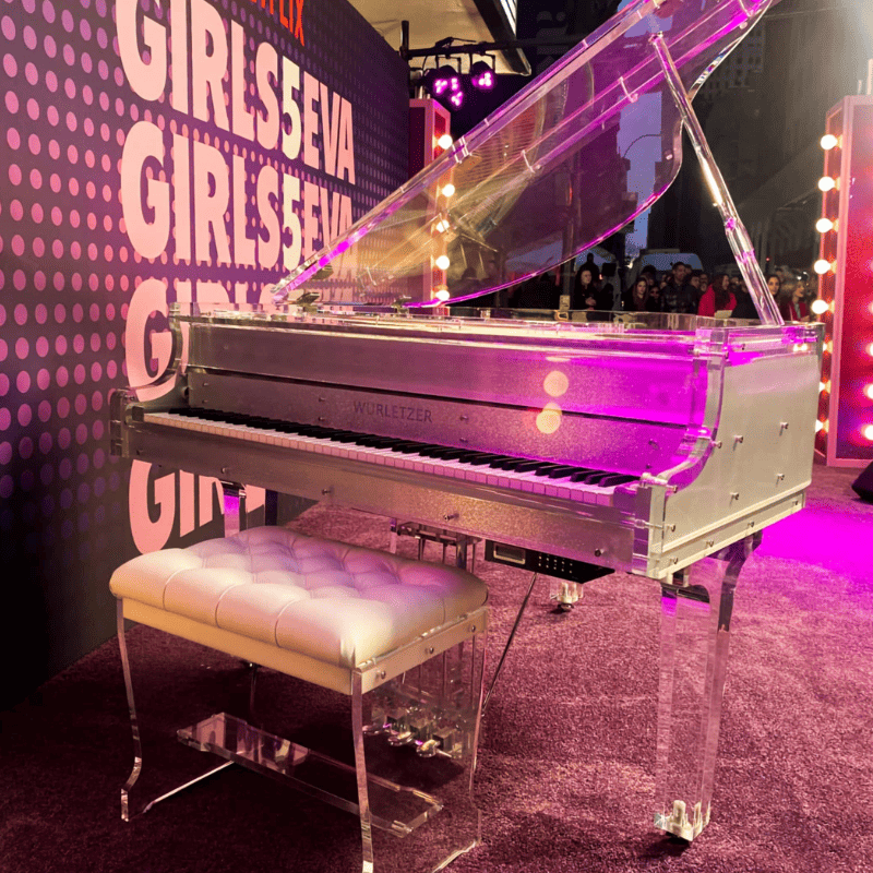 Unique luxurious crystal transaparent grand piano