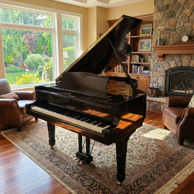 Yamaha C3 Grand Piano – 6'1" – Glossy Black